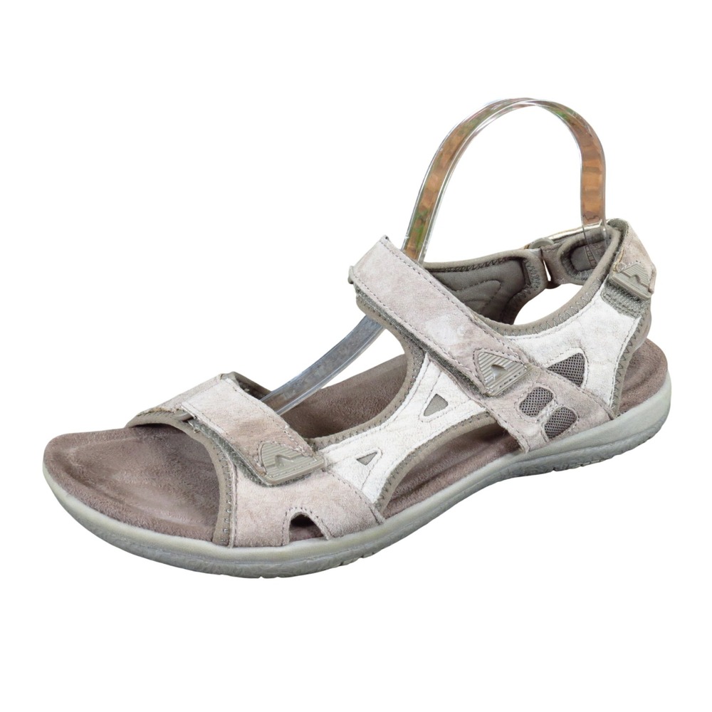 Earth Origins Savoy Skylar Womens Sport Sandal Size 11 Walking Taupe Multi Suede